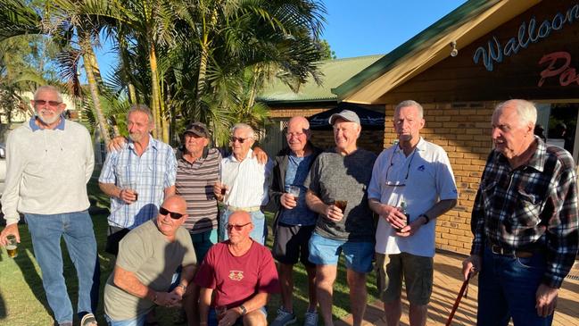 Former Bradken workers had a drink at the Walloon Saloon Hotel after the company shut down its Ipswich foundry on Friday, April 23.