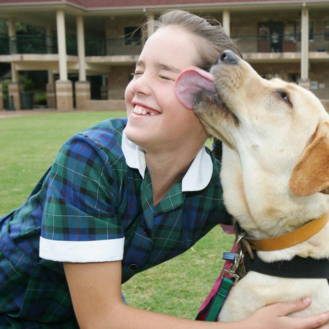 Elle Witheriff (12) and guide dog Peterson