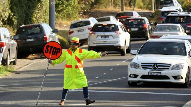 STOP: Concerns have been raised about children's safety at pick-up and drop-off times at Serpell Primary School, with issues with traffic and parking congestion reaching breaking point. Picture: Stuart Milligan