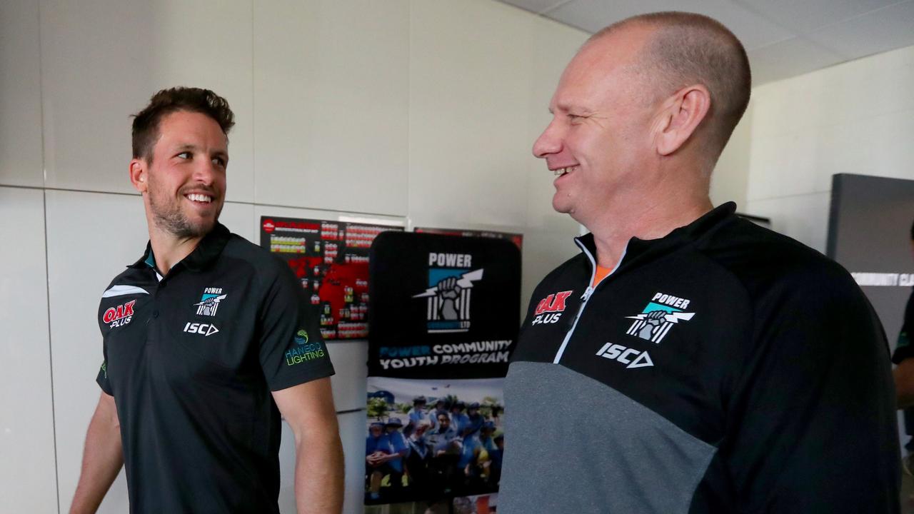 Boak and coach Ken Hinkley have shared the highs and the lows at Port Adelaide.