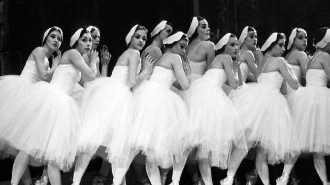 The cygnets group on stage during the original performance.