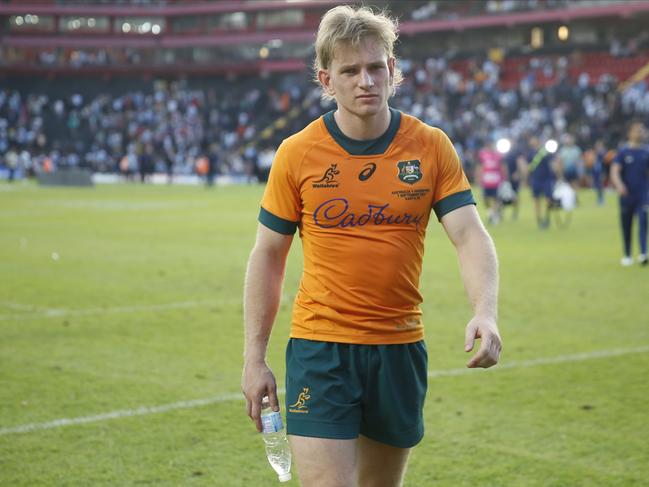 SANTA FE, ARGENTINA - SEPTEMBER 7: Max Jorgensen of Australia leaves the field at the end of the Rugby Championship 2024 match between Argentina and Australia at Brigadier General Estanislao Lopez Stadium on September 7, 2024 in Santa Fe, Argentina. (Photo by Daniel Jayo/Getty Images)