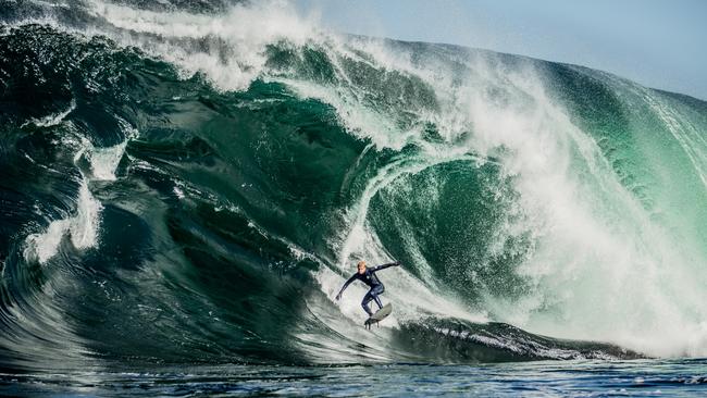 Mick Fanning surfs at Shipstern Bluff. Picture: ADAM GIBSON