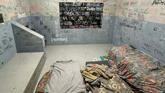 Accommodation cells in the boysâ unit at the Cairns watch-house, Picture: Queensland Ombudsman