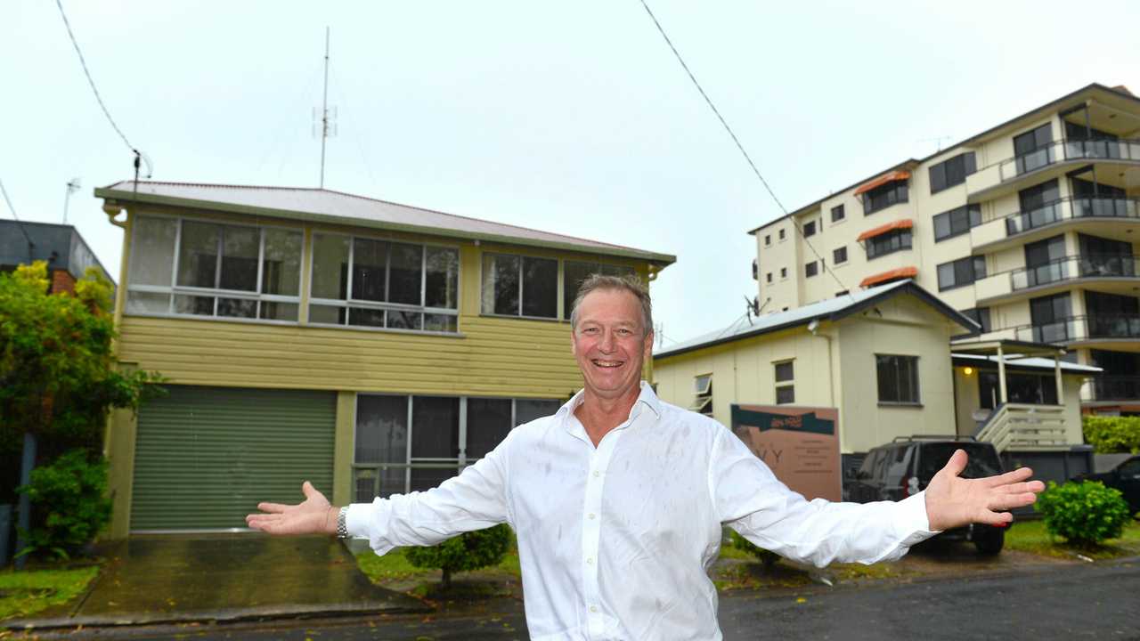 Ex- professional tennis player Mark Kratzmann announces his new property development in Maroochydore, The Ivy Picnic Point, which will begin construction soon. Picture: John McCutcheon