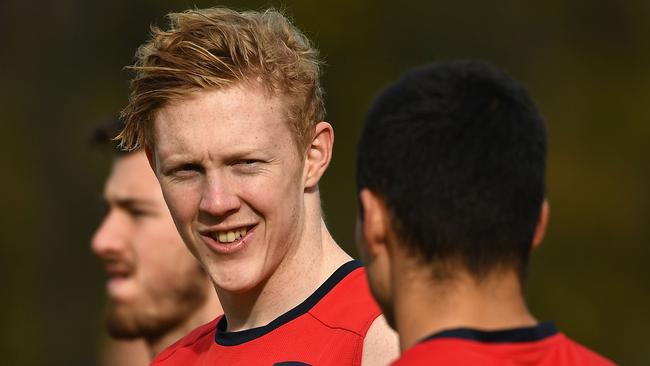Clayton Oliver at a Melbourne training session. (Photo by Quinn Rooney/Getty Images)