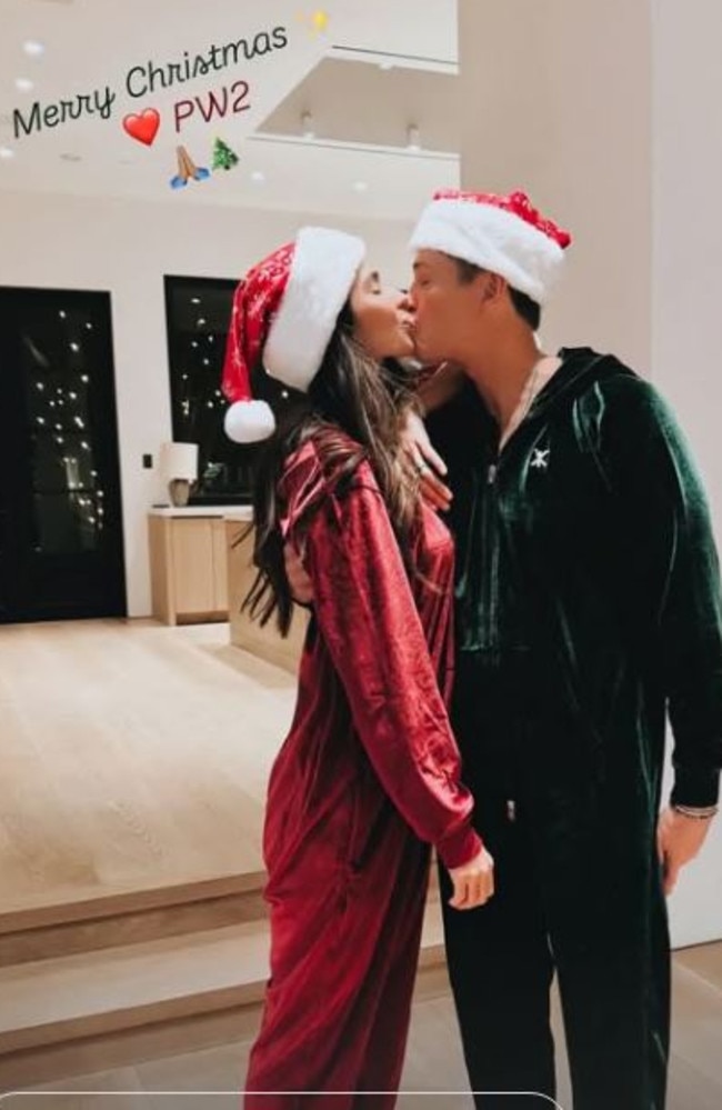 Pia and Patrick rocked onesies for the holidays.