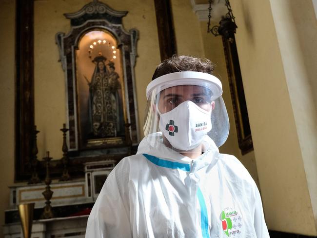 A health worker carries out rapid antigen testing in Italy. Picture: AFP