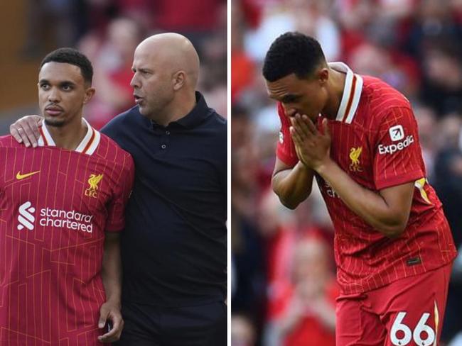 That's not the reaction Trent Alexander-Arnold should have recieved. Photo: AP Photo and Getty Images