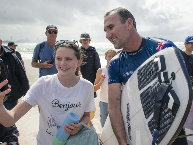 Joel Parkinson leaves the surf at the Gold Coast Pro, Burliegh Heads.Picture: Glenn Campbell