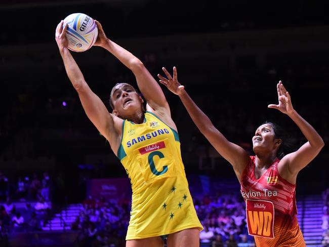 LIVERPOOL, ENGLAND - JULY 14: Liz Watson of Australia in action during preliminaries stage one match between Australia and Sri Lanka at at M&S Bank Arena on July 14, 2019 in Liverpool, England. (Photo by Nathan Stirk/Getty Images)