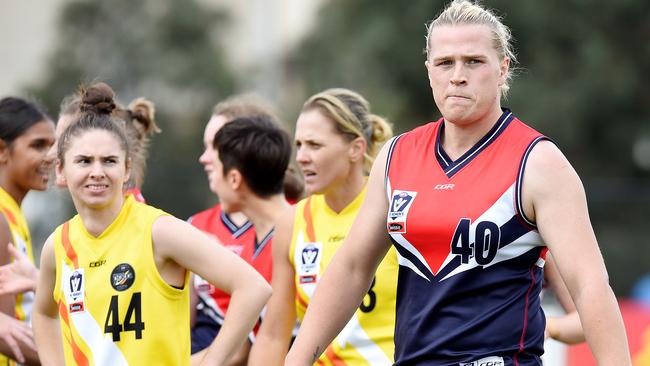 Hannah Mouncey in action for Darebin. Picture: Nicole Garmston