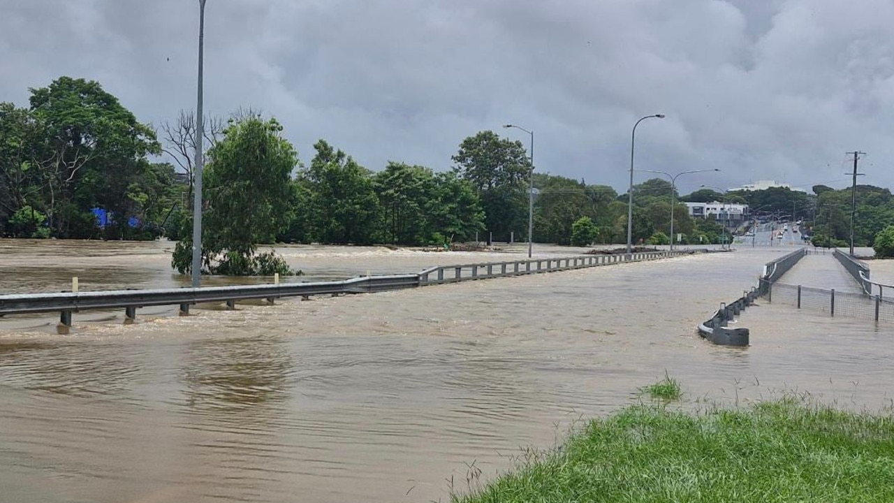 Flooding at Caboolture River Bridge. Picture: Facebook