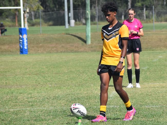 Capricornia versus Darling Downs, 14-15 years boys, at the Queensland School Sport rugby league state championships at Marley Brown Oval, Gladstone, on May 17, 2025.