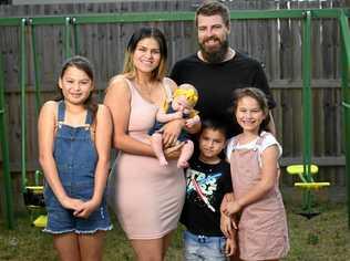 HAPPY FAMILY: Carmita Valverde and Jackson Kennedy with Gabriella, Tatiana and Tamaki Randle and baby Mila Kennedy. Picture: Rob Williams