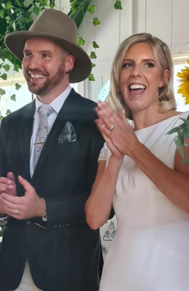 Jacob Vennix with his wife Kimberley Fuller on their wedding day. Picture: Facebook