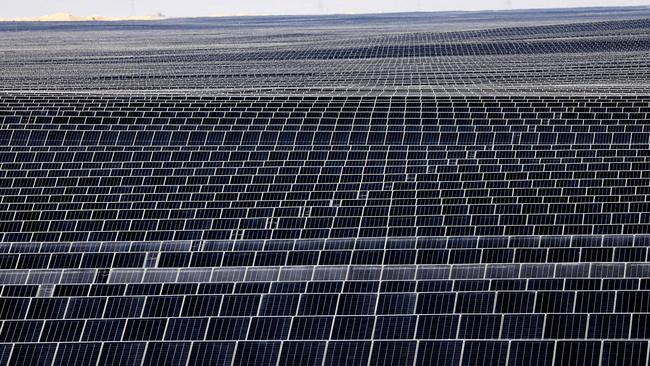 Photovoltaic panels at the al-Dhafra Solar Photovoltaic independent Power Producer project south of Abu Dhabi. Picture: Karim Sahib/AFP