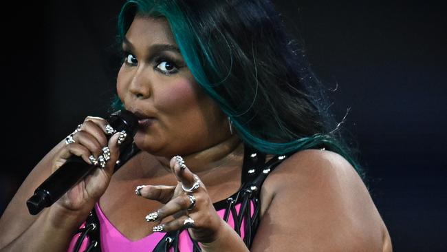 US singer Lizzo performs on The Pyramid Stage at the Glastonbury festival in England in June. (Photo by Oli SCARFF / AFP)