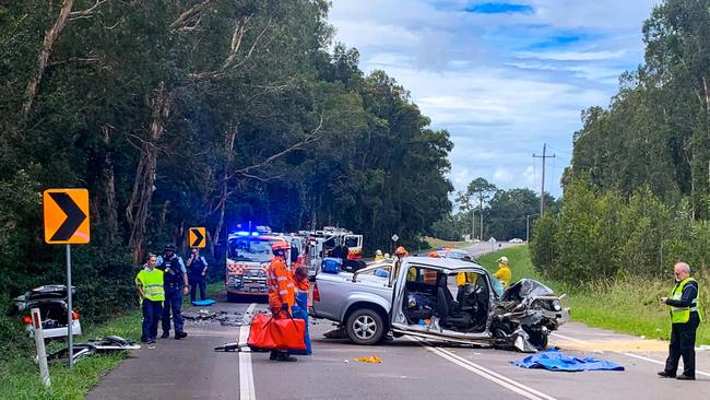 Emergency services attended the crash where a man was killed. Credit: Facebook SES Port Stephens Unit