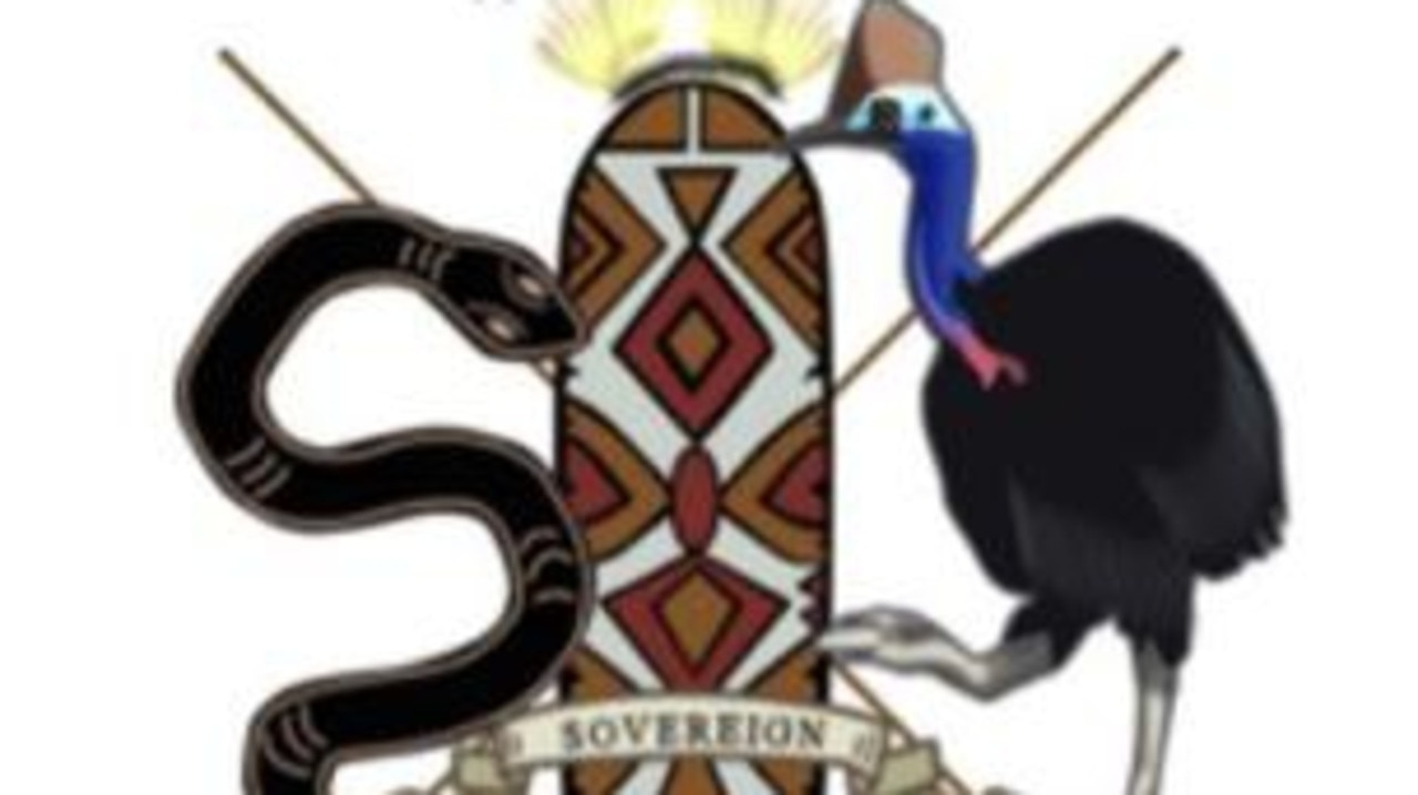 The Sovereign Yidindji Nation coat of arms. Members have argued that the state of Queensland does not have the power to legislate over the Yidindji Tribe but courts have ruled otherwise. Picture: Supplied