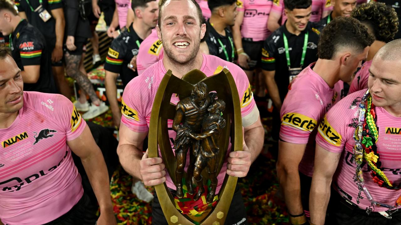 Isaah Yeo won’t get a chance to add the World Club Challenge trophy to the club’s Provan-Summons trophy. Picture: NRL Photos / Grant Trouville