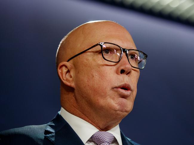 SYDNEY, AUSTRALIA - NewsWire Photos JUNE 19, 2024: Federal Opposition leader Peter Dutton during a joint press conference with Angus Taylor, Susan Ley, David Littleproud and Ted OÃBrien on Wednesday. Picture: NewsWire / Nikki Short