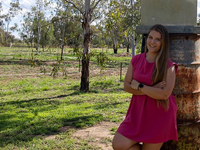 Harriet Coutts, 24, made the move from Brisbane to Moree in NSW when a job offer came up that was too good to refuse. Picture: Laura Kennedy