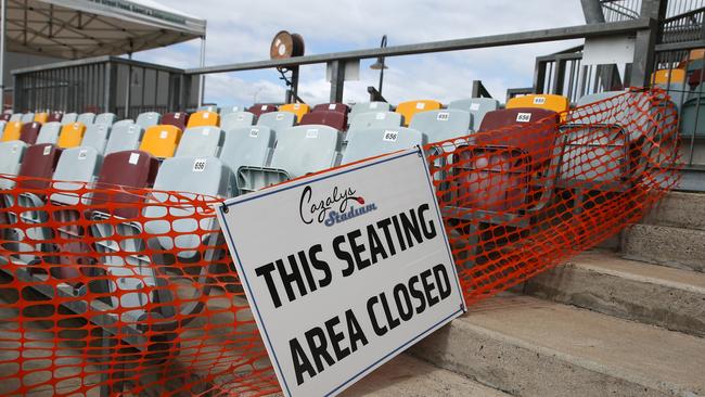 Strict COVID-safe regulations will be in place when three AFL teams take to Cazalys Stadium in September. Picture: PETER CARRUTHERS