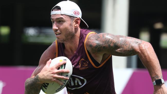 Darius Boyd at Broncos training at Red Hill. Pic Annette Dew