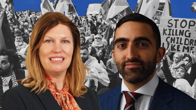Former police officer Mahmud Hawila and Melbourne lawyer Harriet Warlow-Shill have been embroiled in a bitter LinkedIn dispute over their differing views on the evolving conflict in the Middle East.