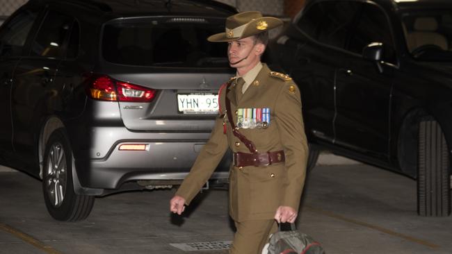 Captain William Howieson leaves and ADF Court Martial in Canberra. He was found guilty of prejudicial conduct. Picture: NCA NewsWire / Martin Ollman