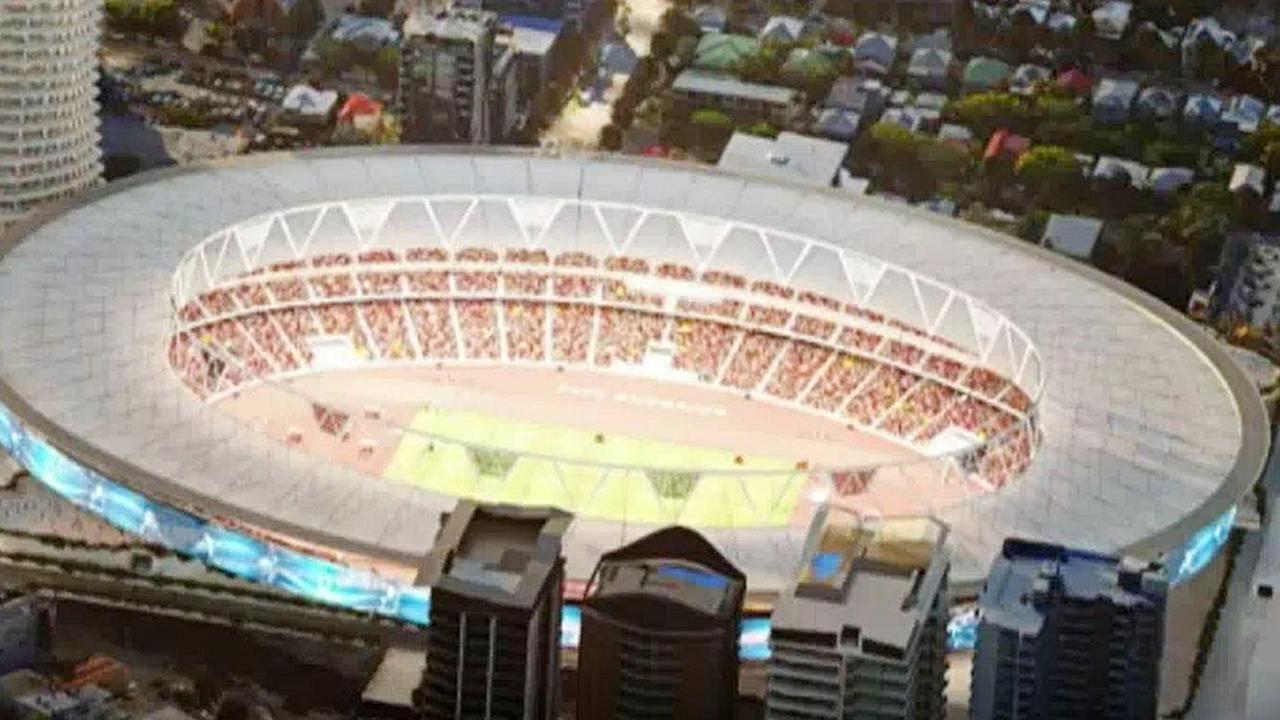 Artistic impression of the Gabba redevelopment ahead of the 2032 Olympics.