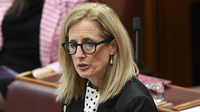 Finance Minister Katy Gallagher faced another day of questioning over the Higgins matter on Friday. Picture: NCA NewsWire / Martin Ollman