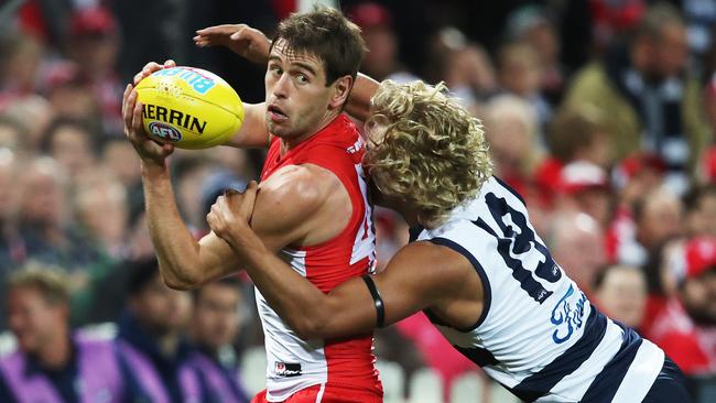 Swans defender Nick Smith went another season without polling a Brownlow vote. Picture: Phil Hillyard