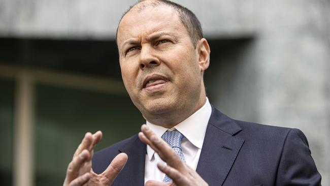 Josh Frydenberg at a press conference in Canberra. Picture: NewsWire / Gary Ramage