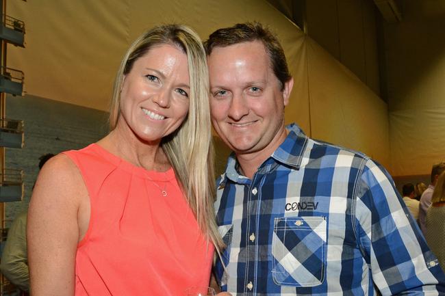 Cara and Brad Dickens at launch of display for Sunland’s Magnoli apartments, Nerang. Picture: Regina King