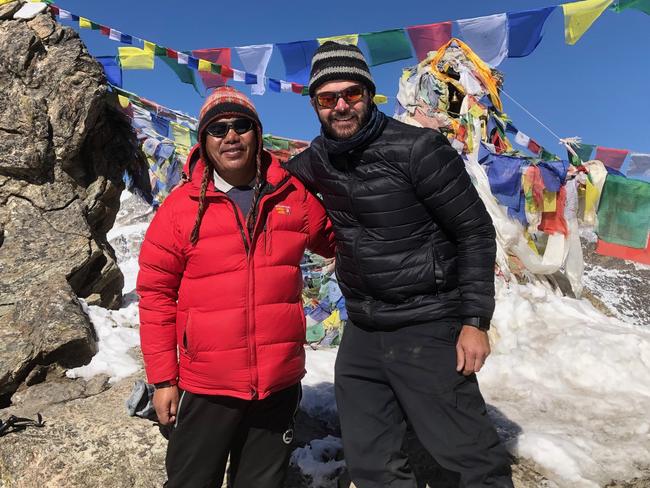 Anthony Keane with assistant guide Jit Gurung. Photo supplied by Anthony Keane