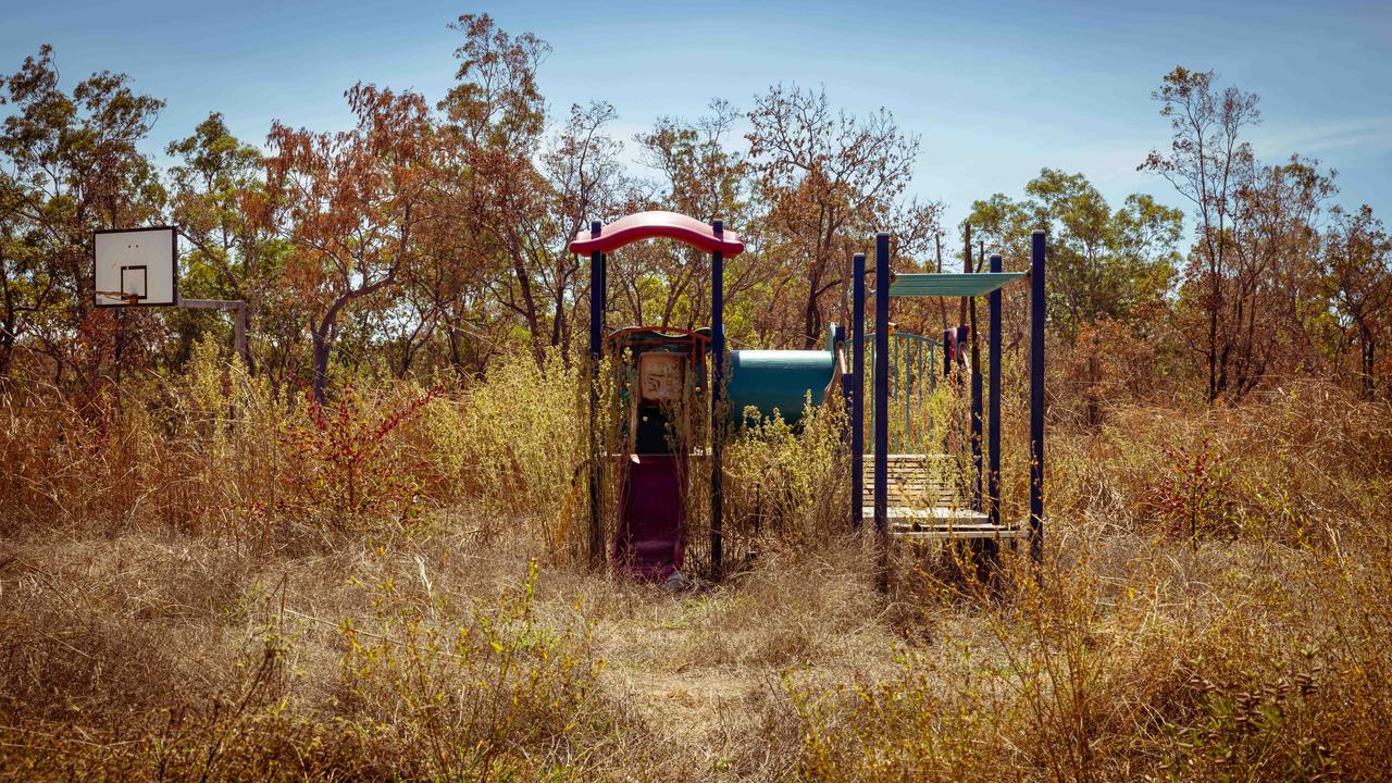 An overgrown playground at Yikarrakkal.