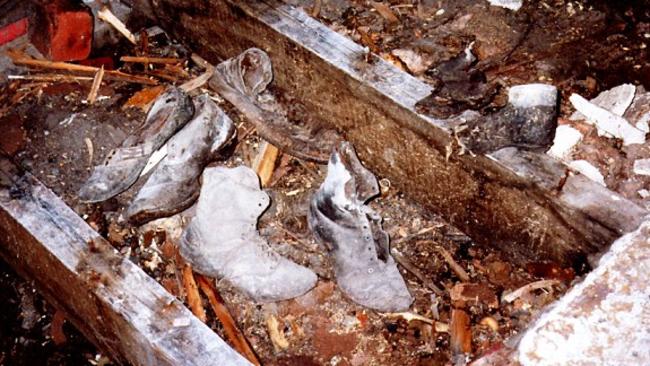 he kitchen subfloor of a 19th century house in Hobart (above) with concealed boots and shoes as folk magic objects.