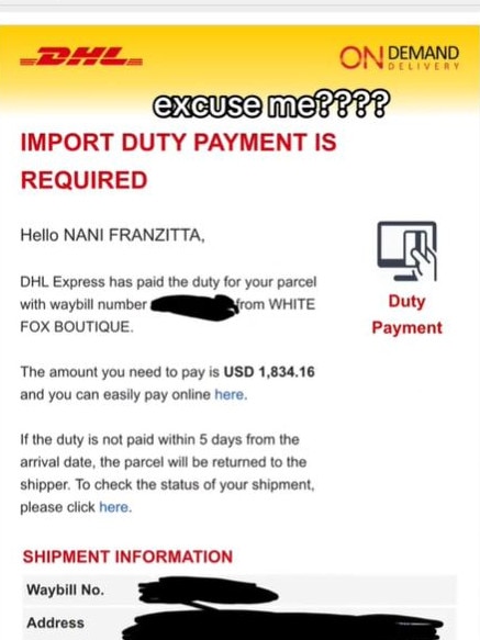 People have been taking to social media to share the emails. Picture: nanifranzitta/TikTok