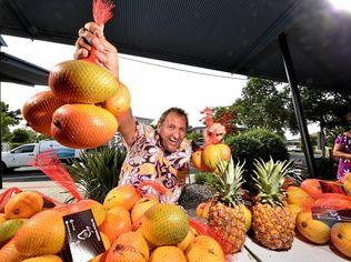 RETURNED: Russel Craig is happy to be back in business selling fresh mangoes.