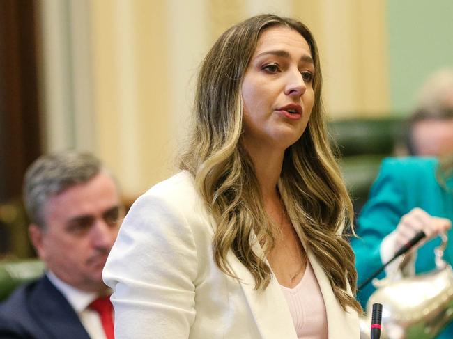 BRISBANE, AUSTRALIA - NCA NewsWire Photos - 28 MARCH, 2023:  , The Member for Currumbin , The Hon Laura Gerber during Question time at Queensland Parliament in Brisbane. Picture: NCA NewsWire / Glenn Campbell