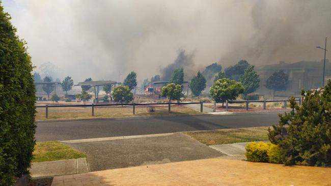 A children's playground off Worcester Cres in Bundoora stood in the path of destruction as a bushfire menaced the Plenty Gorge Parklands on December 30.