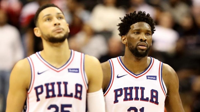 Joel Embiid has had to shoulder the burden of carrying the 76ers in Ben Simmons’ absence. Picture: Getty Images