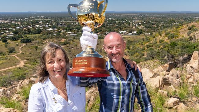 Sheila Laxon, with Glen Boss, is looking to win her second Melbourne Cup on Tuesday. Picture: Jay Town