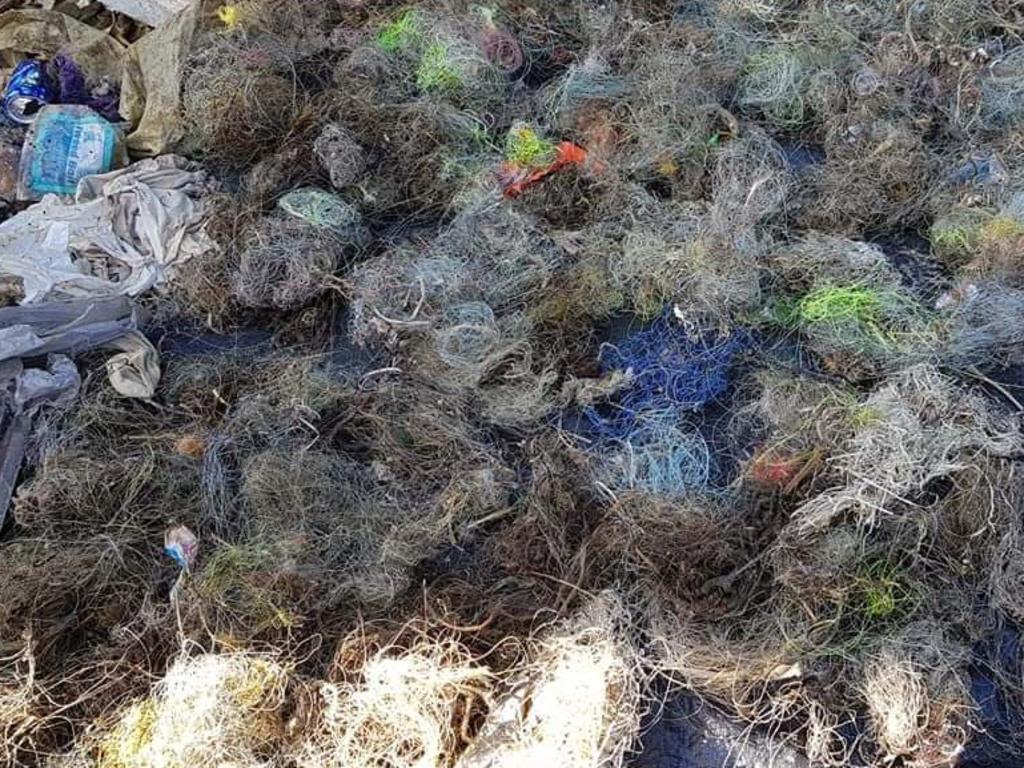 Environmental divers clean up the Gold Coast Seaway. This year they removed 1.75 tonnes from the waterways. Picture: supplied