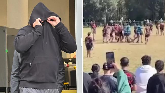 A father who was charged over his alleged involvement in a violent brawl at a junior rugby league match last year has made a bid in court to resume attending games as a spectator.