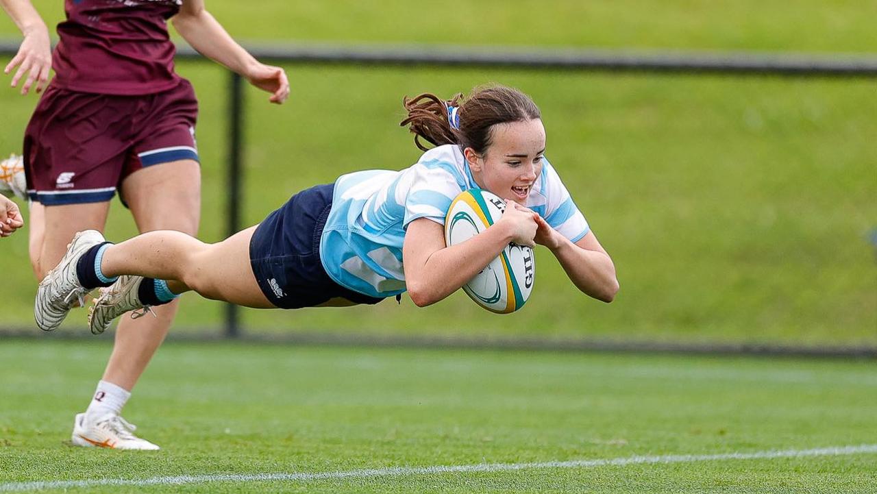 Action from the final day of the 2024 Australian Schools Rugby Championships. Picture: Rachel Wright.