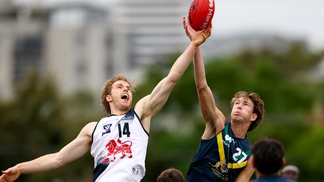 North Adelaide’s Taj Murray (right) in action for the AFL National Academy. Picture: Josh Chadwick/AFL Photos/via Getty Images