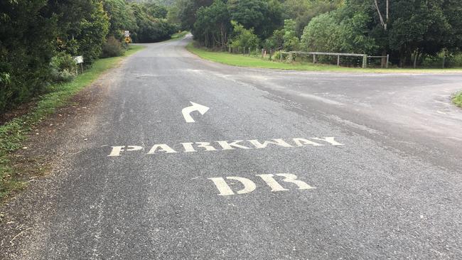 The Parkway Drive road sign. Picture: Andrew McMillen